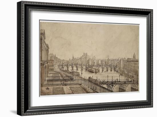 Le pont des Arts-null-Framed Giclee Print