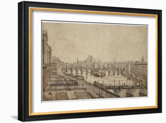 Le pont des Arts-null-Framed Giclee Print