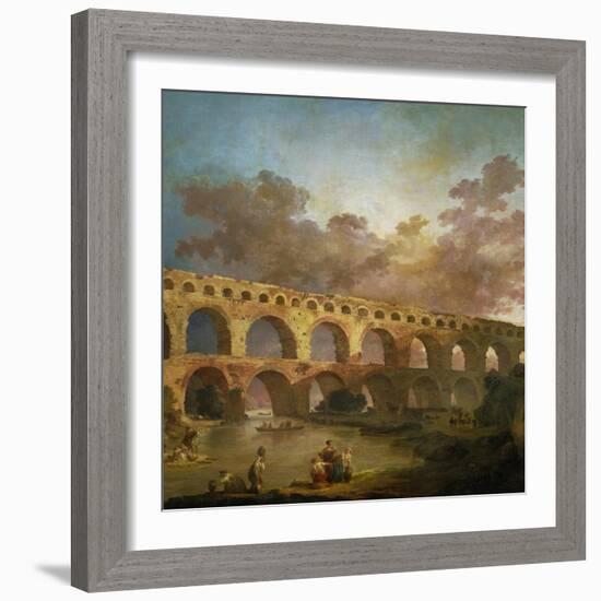 Le Pont Du Gard, 1787-Hubert Robert-Framed Giclee Print