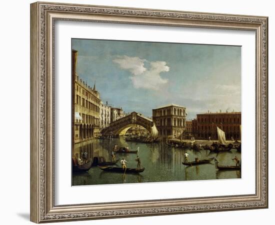 Le Pont du Rialto-the Rialto-bridge, Venice, R. F. 1961-32.-Canaletto-Framed Giclee Print