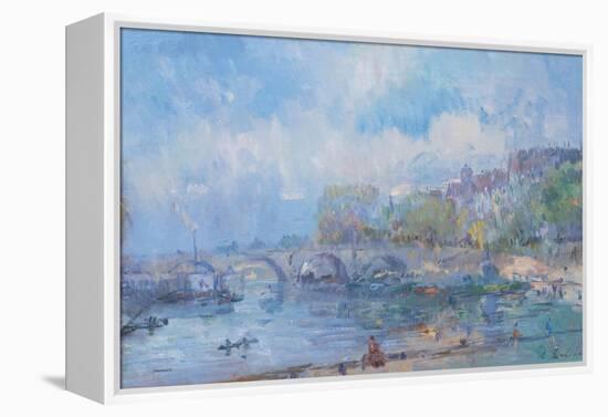 Le Pont Marie in Paris-Albert Lebourg-Framed Premier Image Canvas