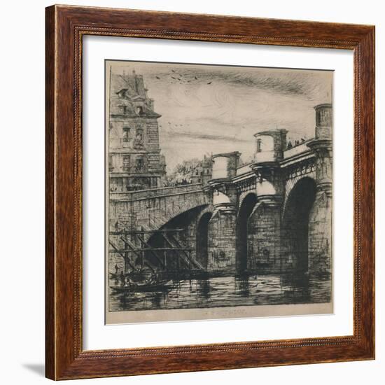 'Le Pont-Neuf (8th State, 7 3/16 x 7 1/4 Inches)', 1853, (1927)-Charles Meryon-Framed Giclee Print