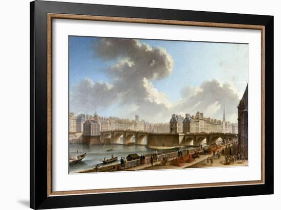 Le Pont Neuf et la Cité, vus du quai de Conti, 1772-Nicolas Jean Baptiste Raguenet-Framed Giclee Print