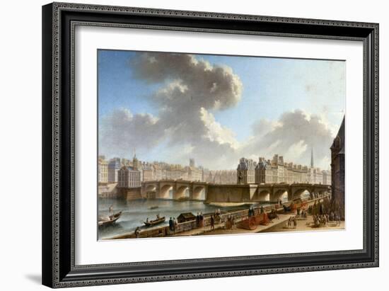 Le Pont Neuf et la Cité, vus du quai de Conti, 1772-Nicolas Jean Baptiste Raguenet-Framed Giclee Print