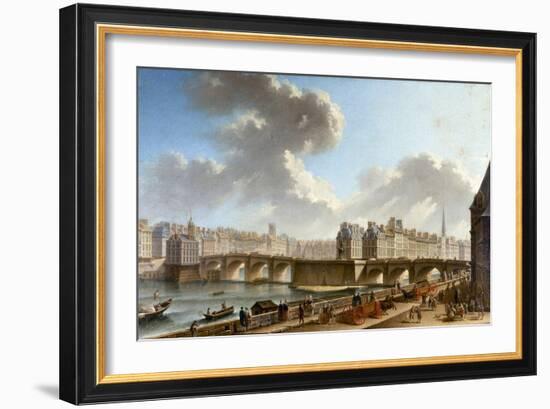 Le Pont Neuf et la Cité, vus du quai de Conti, 1772-Nicolas Jean Baptiste Raguenet-Framed Giclee Print