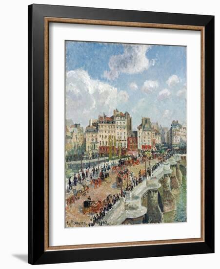 Le Pont Neuf (The Pont-Neuf) - Peinture De Camille Pissaro (1830-1903), Huile Sur Toile (55X46,5 Cm-Camille Pissarro-Framed Giclee Print