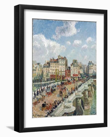 Le Pont Neuf (The Pont-Neuf) - Peinture De Camille Pissaro (1830-1903), Huile Sur Toile (55X46,5 Cm-Camille Pissarro-Framed Giclee Print