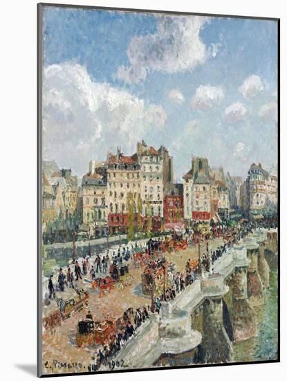 Le Pont Neuf (The Pont-Neuf) - Peinture De Camille Pissaro (1830-1903), Huile Sur Toile (55X46,5 Cm-Camille Pissarro-Mounted Giclee Print