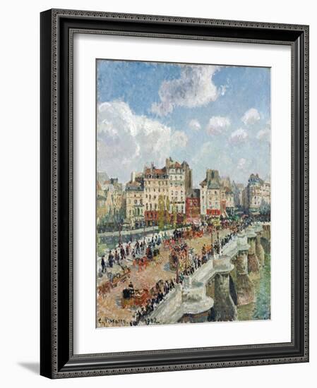 Le Pont Neuf (The Pont-Neuf) - Peinture De Camille Pissaro (1830-1903), Huile Sur Toile (55X46,5 Cm-Camille Pissarro-Framed Giclee Print