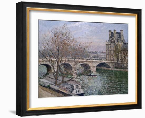 Le pont Royal et le pavillon de Flore-Camille Pissarro-Framed Giclee Print