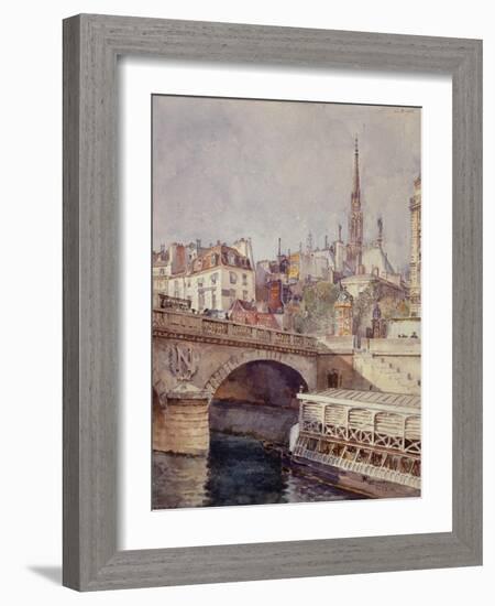 Le pont Saint-Michel. Paris (VIème arr.), 1801-1900-François Max Bugnicourt-Framed Giclee Print