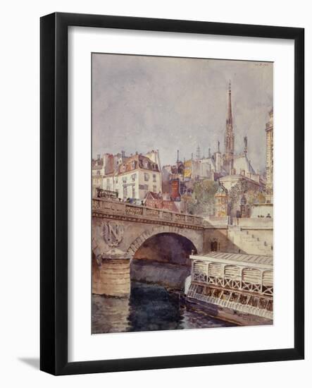 Le pont Saint-Michel. Paris (VIème arr.), 1801-1900-François Max Bugnicourt-Framed Giclee Print