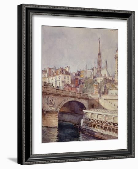 Le pont Saint-Michel. Paris (VIème arr.), 1801-1900-François Max Bugnicourt-Framed Giclee Print