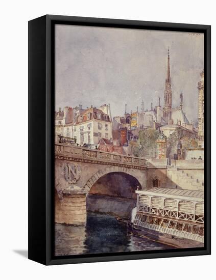 Le pont Saint-Michel. Paris (VIème arr.), 1801-1900-François Max Bugnicourt-Framed Premier Image Canvas