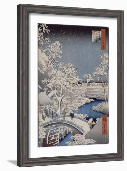 Le pont Taiko et la colline Yûshi à Meguro-Ando Hiroshige-Framed Giclee Print