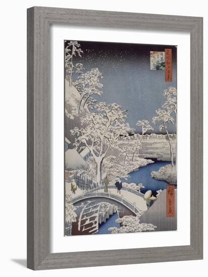 Le pont Taiko et la colline Yûshi à Meguro-Ando Hiroshige-Framed Giclee Print
