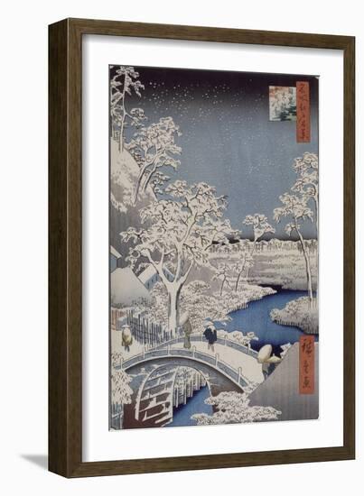 Le pont Taiko et la colline Yûshi à Meguro-Ando Hiroshige-Framed Giclee Print