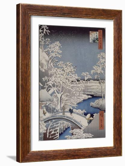 Le pont Taiko et la colline Yûshi à Meguro-Ando Hiroshige-Framed Giclee Print