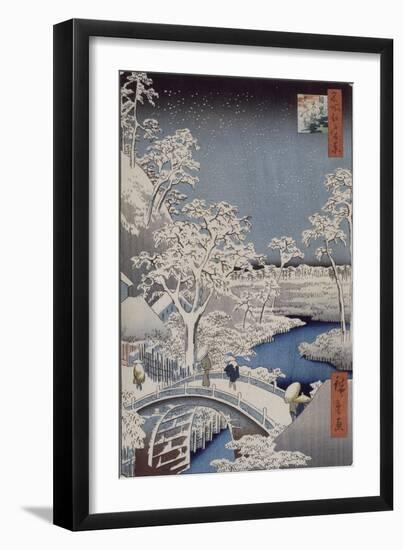 Le pont Taiko et la colline Yûshi à Meguro-Ando Hiroshige-Framed Giclee Print