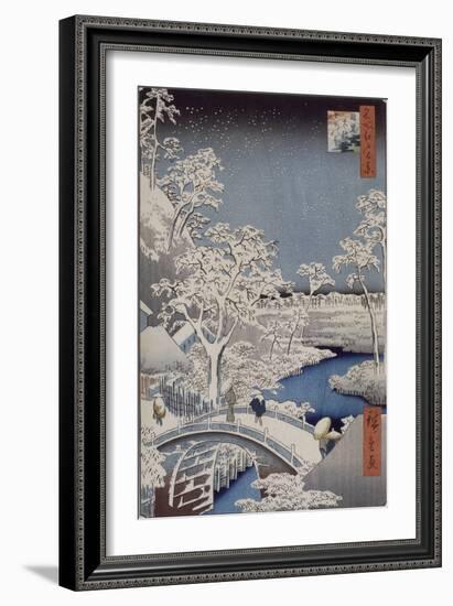 Le pont Taiko et la colline Yûshi à Meguro-Ando Hiroshige-Framed Giclee Print