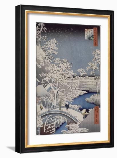 Le pont Taiko et la colline Yûshi à Meguro-Ando Hiroshige-Framed Giclee Print