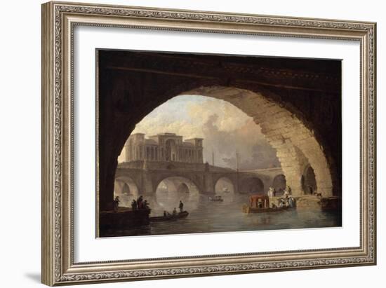 Le pont triomphal-Hubert Robert-Framed Giclee Print