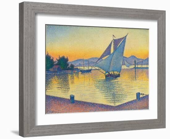 Le Port au soleil couchant, Opus 236 (Saint-Tropez), 1892-Paul Signac-Framed Giclee Print