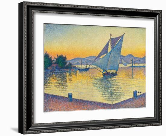 Le Port au soleil couchant, Opus 236 (Saint-Tropez), 1892-Paul Signac-Framed Giclee Print