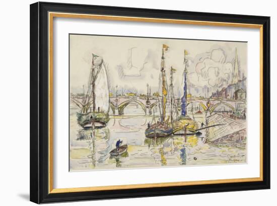 Le port de Bordeaux-Paul Signac-Framed Giclee Print