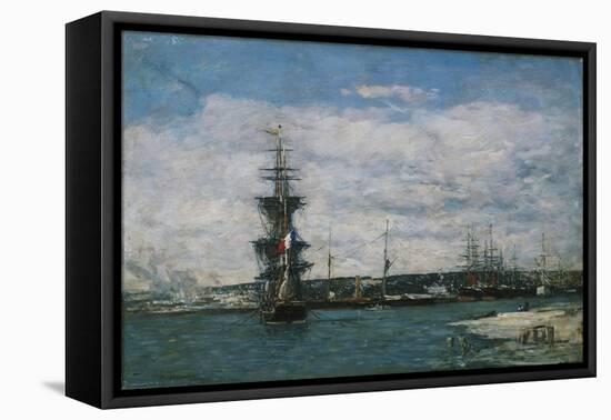 Le Port Du Havre, Circa 1864-1866-Eugène Boudin-Framed Premier Image Canvas