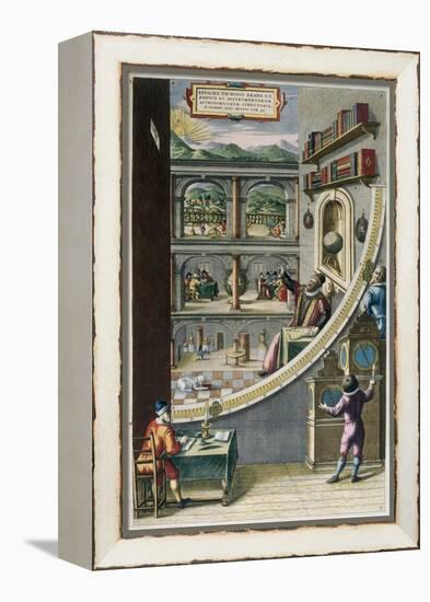 Le Quadran Mural, Tycho Brahe with Astronomical Instruments, c.1587-Joan Blaeu-Framed Premier Image Canvas