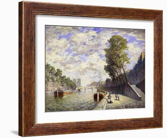 Le Quai Des Grands-Augustine, Paris-Frank Myers Boggs-Framed Giclee Print