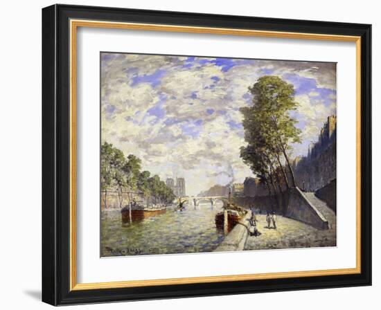 Le Quai Des Grands-Augustine, Paris-Frank Myers Boggs-Framed Giclee Print