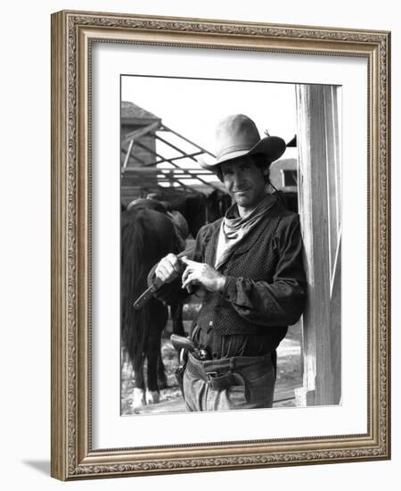 Le Rabbin au Far West THE FRISCO KID by Robert Aldrich with Harrison Ford, 1979 (b/w photo)-null-Framed Photo