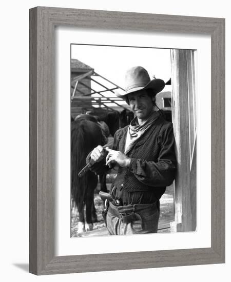 Le Rabbin au Far West THE FRISCO KID by Robert Aldrich with Harrison Ford, 1979 (b/w photo)-null-Framed Photo