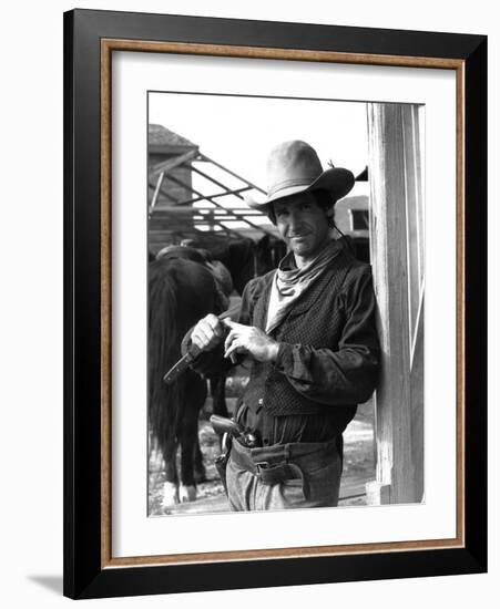 Le Rabbin au Far West THE FRISCO KID by Robert Aldrich with Harrison Ford, 1979 (b/w photo)-null-Framed Photo