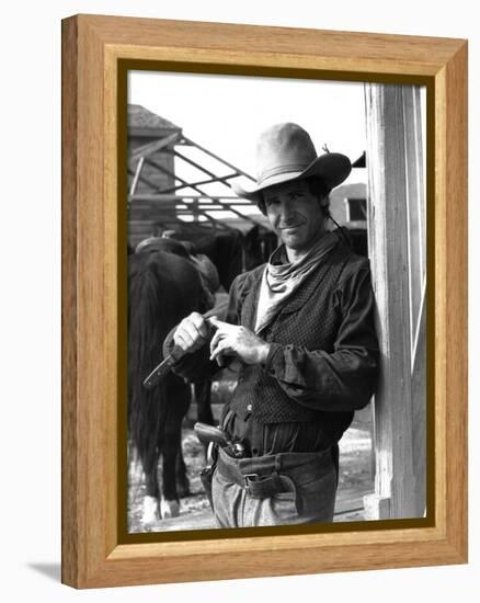 Le Rabbin au Far West THE FRISCO KID by Robert Aldrich with Harrison Ford, 1979 (b/w photo)-null-Framed Stretched Canvas