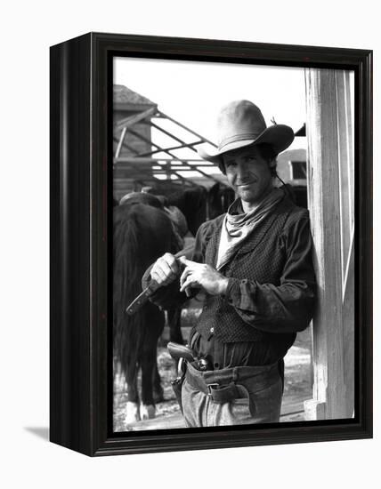 Le Rabbin au Far West THE FRISCO KID by Robert Aldrich with Harrison Ford, 1979 (b/w photo)-null-Framed Stretched Canvas