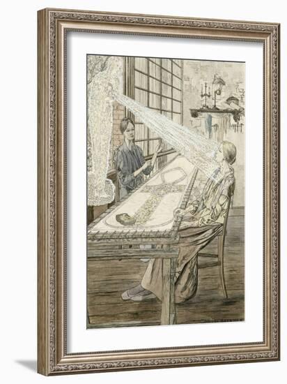 Le Rayon sur la brodeuse de dentelle-Carlos Schwabe-Framed Giclee Print