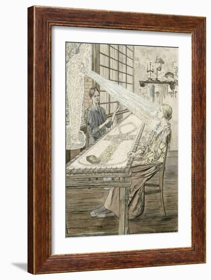 Le Rayon sur la brodeuse de dentelle-Carlos Schwabe-Framed Giclee Print