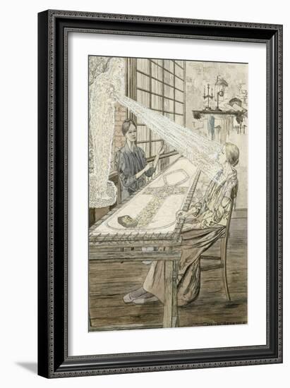 Le Rayon sur la brodeuse de dentelle-Carlos Schwabe-Framed Giclee Print