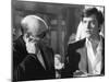 Le realisateur Jean-Pierre Melville and Alain Delon sur le tournage du film Un Flic, 1972 (b/w phot-null-Mounted Photo