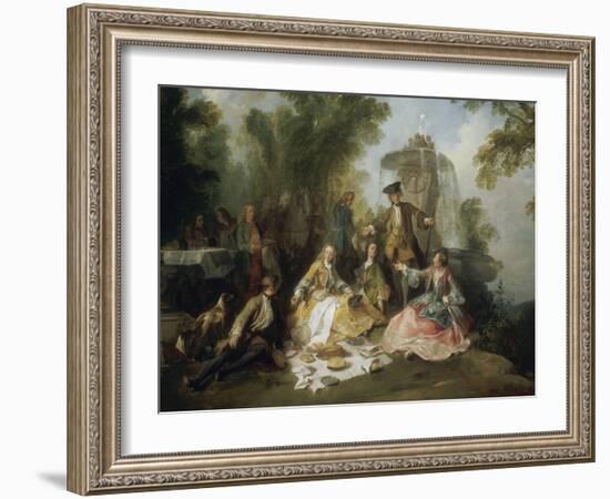 Le Repas au retour de la chasse-Nicolas Lancret-Framed Giclee Print