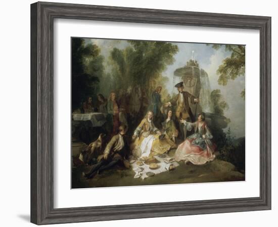 Le Repas au retour de la chasse-Nicolas Lancret-Framed Giclee Print