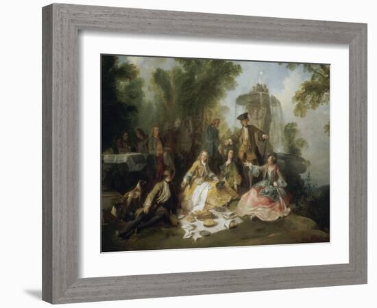 Le Repas au retour de la chasse-Nicolas Lancret-Framed Giclee Print