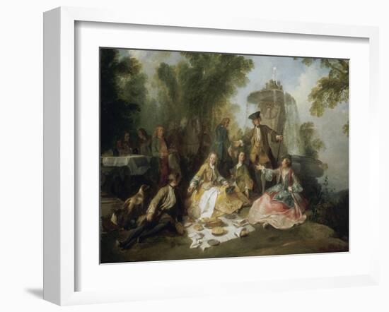 Le Repas au retour de la chasse-Nicolas Lancret-Framed Giclee Print