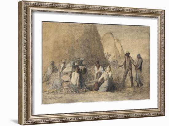 Le repas des moissonneurs ou Ruth et Booz-Jean-François Millet-Framed Giclee Print