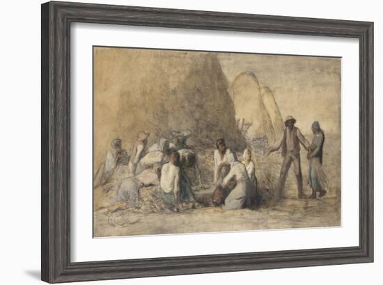 Le repas des moissonneurs ou Ruth et Booz-Jean-François Millet-Framed Giclee Print