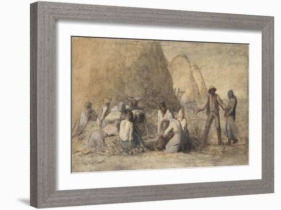 Le repas des moissonneurs ou Ruth et Booz-Jean-François Millet-Framed Giclee Print