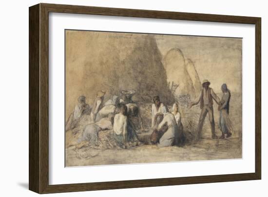 Le repas des moissonneurs ou Ruth et Booz-Jean-François Millet-Framed Giclee Print